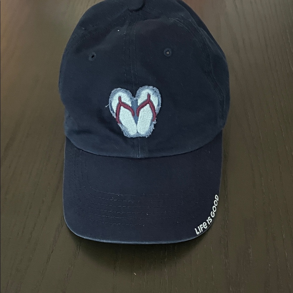 Life Is Good Navy Cap with Flip Flop Design